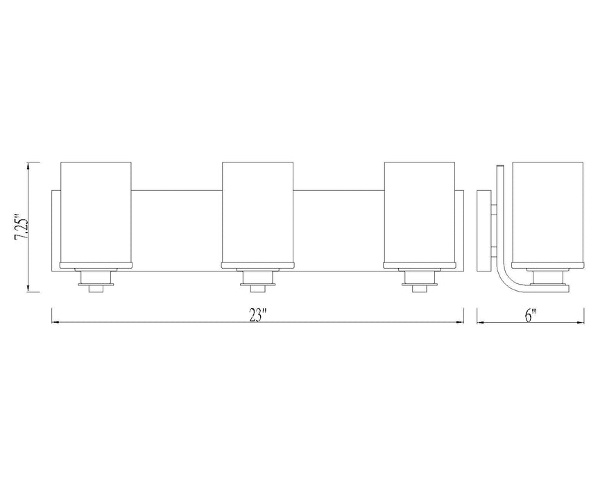 Vanity Z-Lite 492-3V-BN Brushed Nickel Beckett 3 Light Vanity Z-Lite