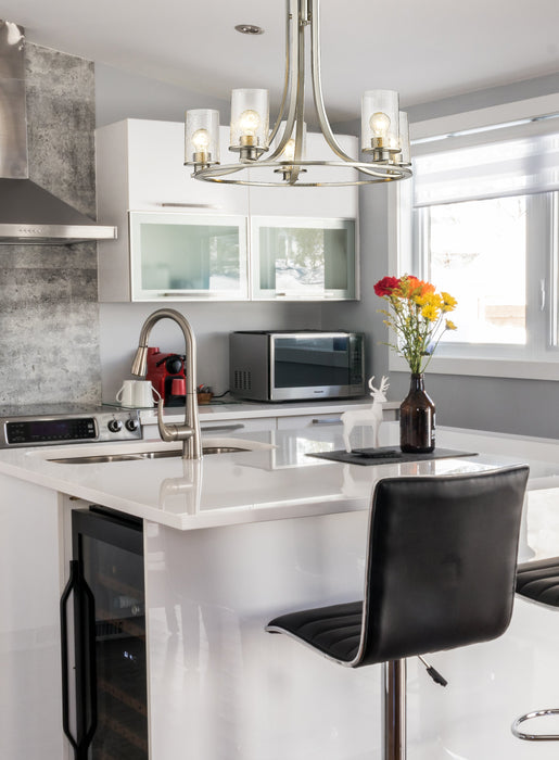 Chandelier Z-Lite 492-5BN Brushed Nickel Beckett 5 Light Chandelier Z-Lite