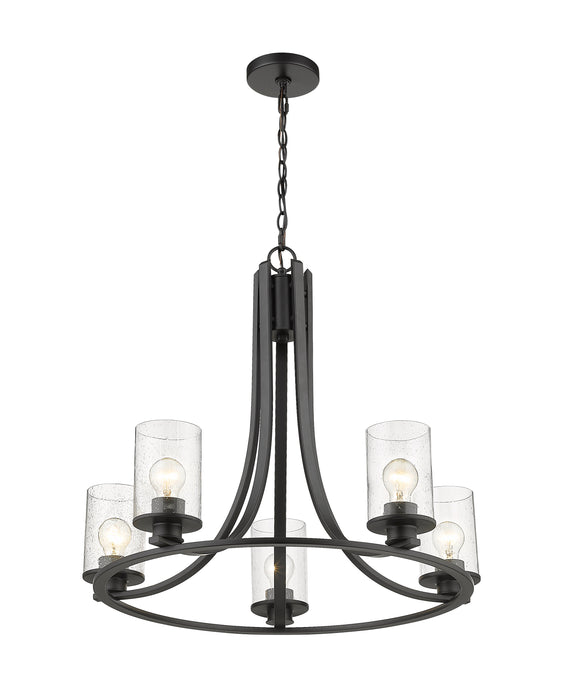 Chandelier Z-Lite 492-5MB Matte Black Beckett 5 Light Chandelier Z-Lite