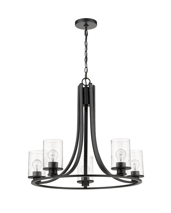 Chandelier Z-Lite 492-5MB Matte Black Beckett 5 Light Chandelier Z-Lite