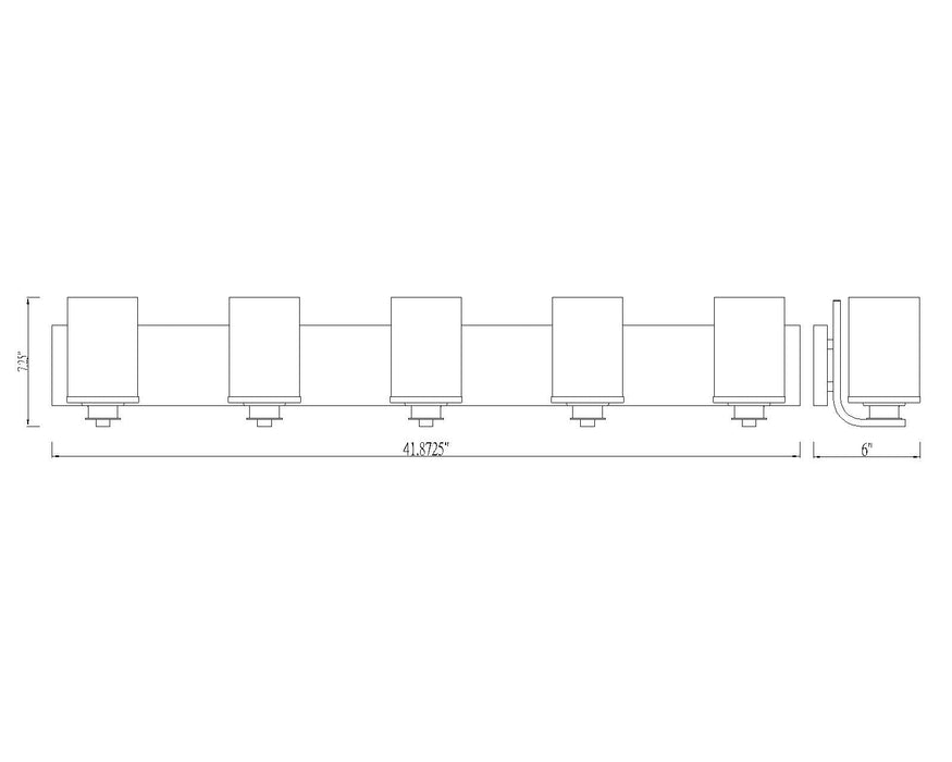 Vanity Z-Lite 492-5V-OBR Olde Brass Beckett 5 Light Vanity Z-Lite