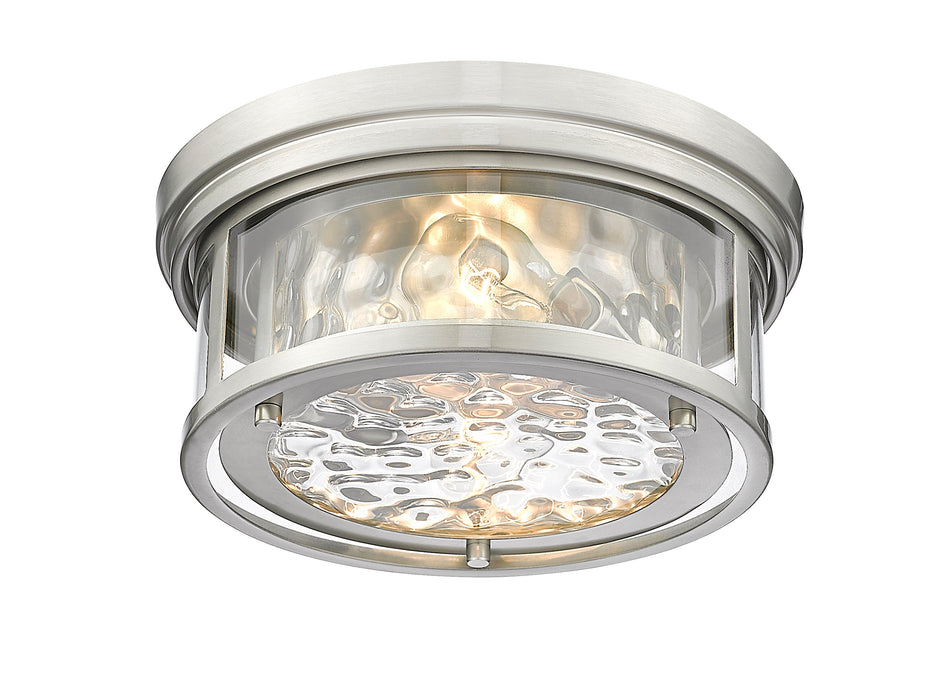 Flush Mount Z-Lite 493F2-BN Brushed Nickel Clarion 2 Light Flush Mount Z-Lite