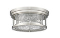 Flush Mount Z-Lite 493F2-BN Brushed Nickel Clarion 2 Light Flush Mount Z-Lite