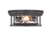 Flush Mount Z-Lite 493F2-BRZ Bronze Clarion 2 Light Flush Mount Z-Lite