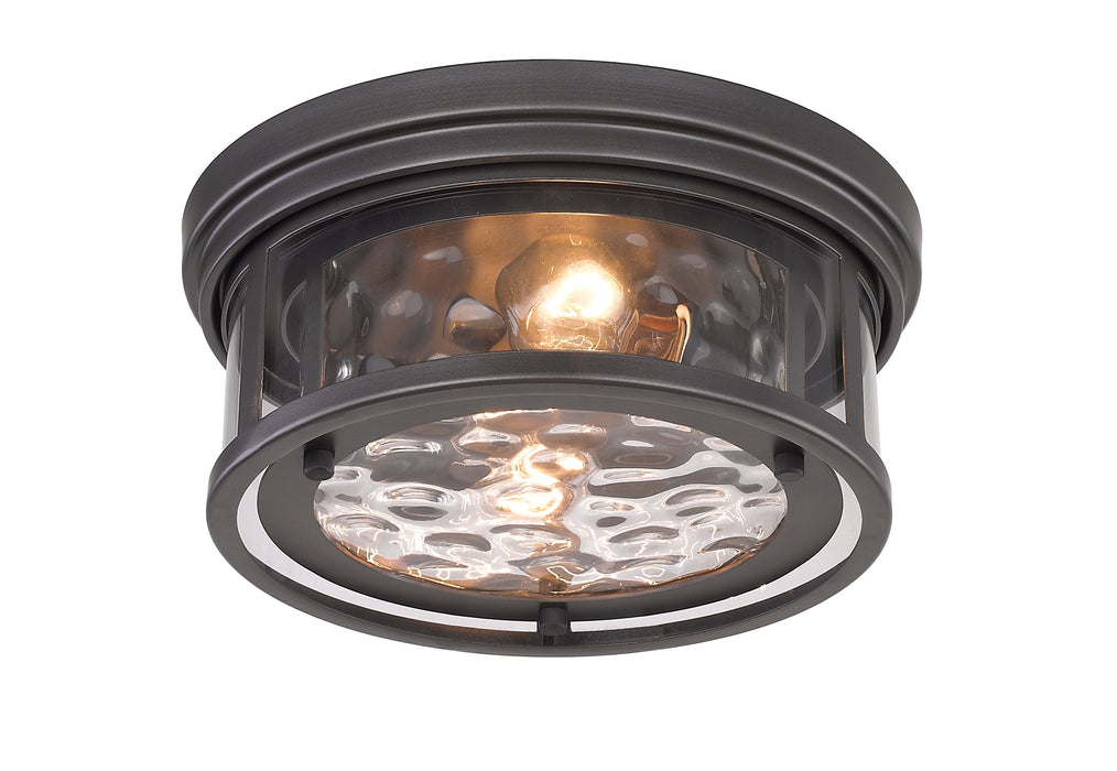 Flush Mount Z-Lite 493F2-BRZ Bronze Clarion 2 Light Flush Mount Z-Lite