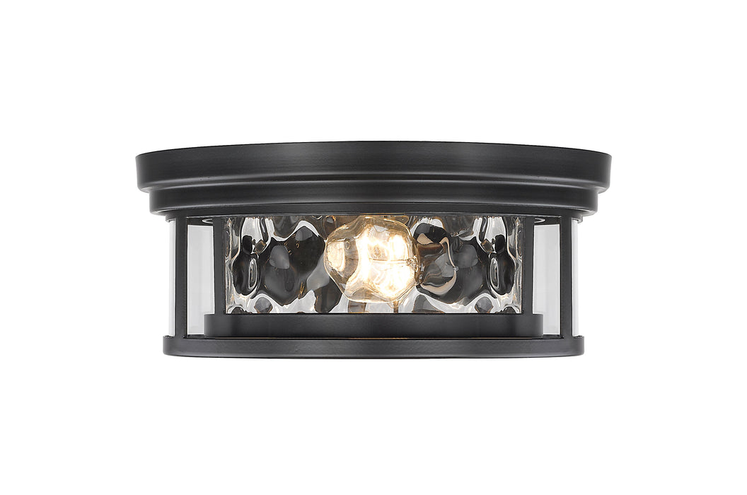 Flush Mount Z-Lite 493F2-MB Matte Black Clarion 2 Light Flush Mount Z-Lite
