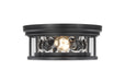 Flush Mount Z-Lite 493F2-MB Matte Black Clarion 2 Light Flush Mount Z-Lite