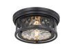 Flush Mount Z-Lite 493F2-MB Matte Black Clarion 2 Light Flush Mount Z-Lite