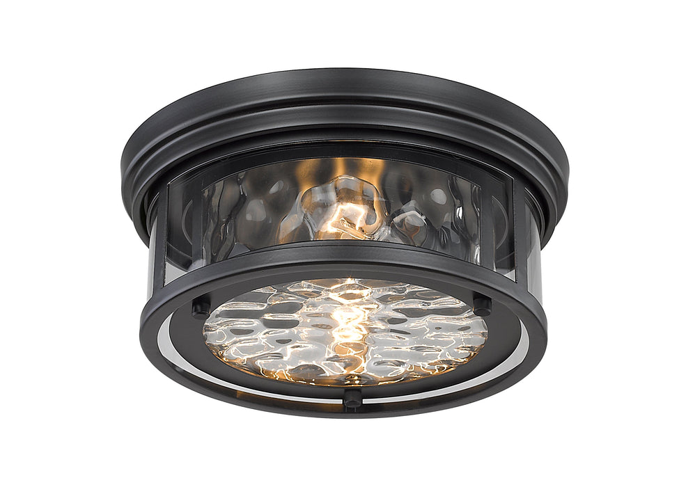 Flush Mount Z-Lite 493F2-MB Matte Black Clarion 2 Light Flush Mount Z-Lite