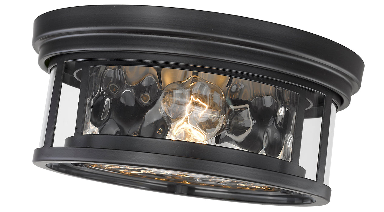Flush Mount Z-Lite 493F2-MB Matte Black Clarion 2 Light Flush Mount Z-Lite