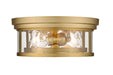 Flush Mount Z-Lite 493F2-OBR Olde Brass Clarion 2 Light Flush Mount Z-Lite