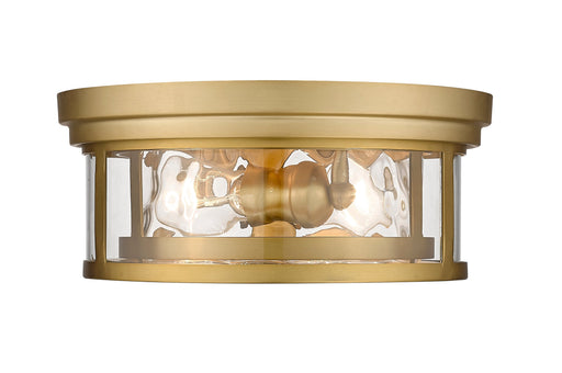 Flush Mount Z-Lite 493F2-OBR Olde Brass Clarion 2 Light Flush Mount Z-Lite
