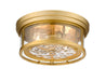 Flush Mount Z-Lite 493F2-OBR Olde Brass Clarion 2 Light Flush Mount Z-Lite