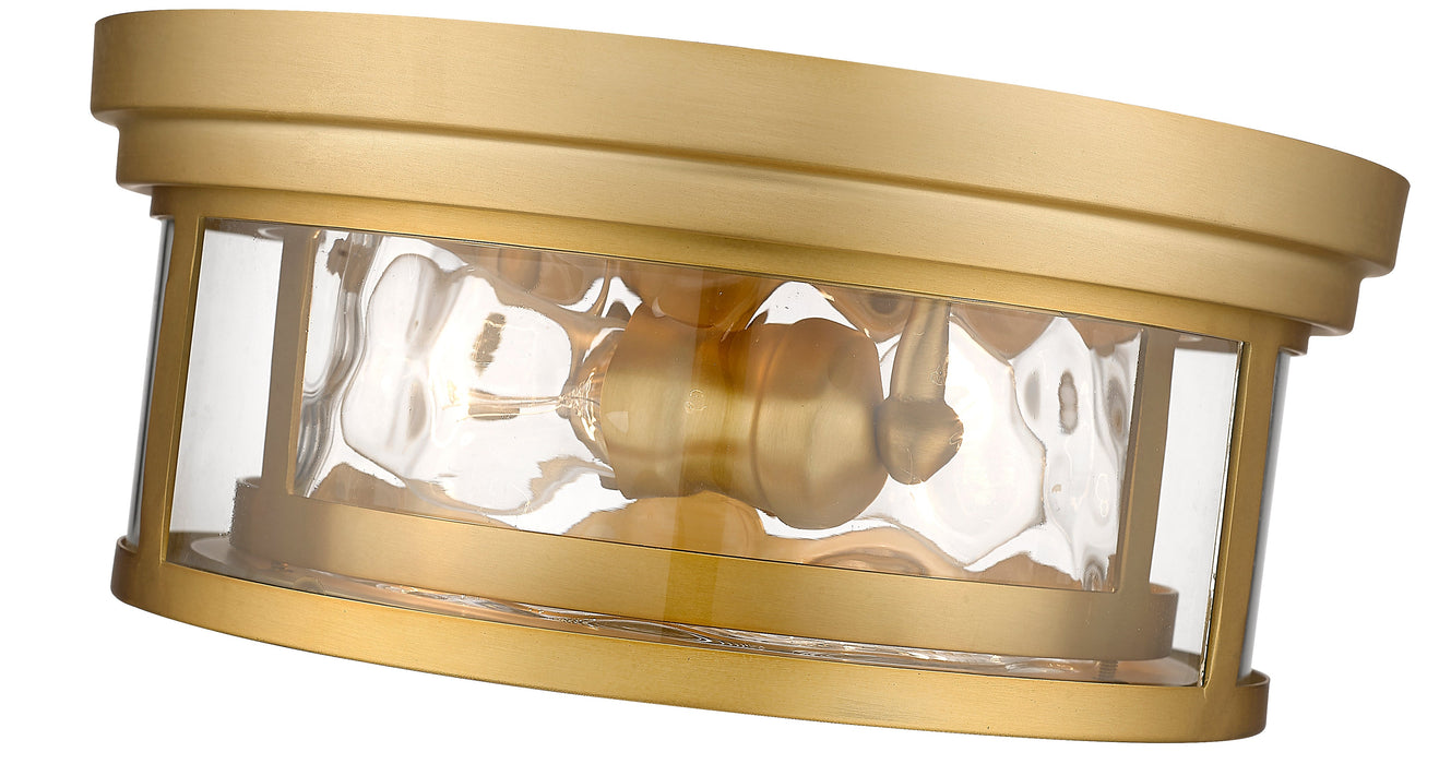 Flush Mount Z-Lite 493F2-OBR Olde Brass Clarion 2 Light Flush Mount Z-Lite