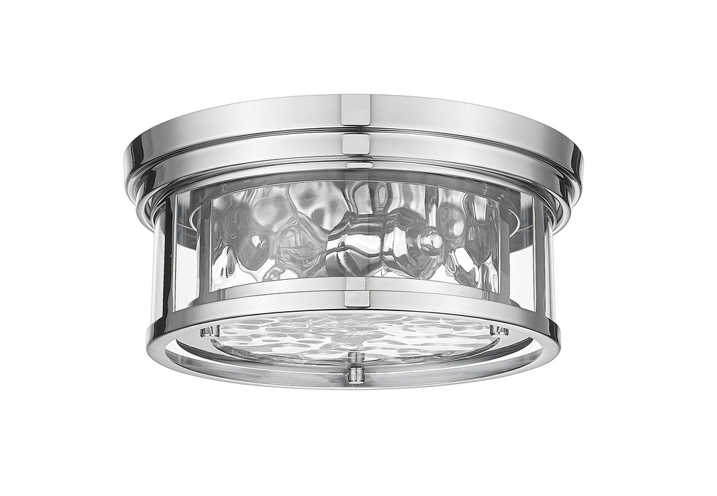 Flush Mount Z-Lite 493F2-PN Polished Nickel Clarion 2 Light Flush Mount Z-Lite