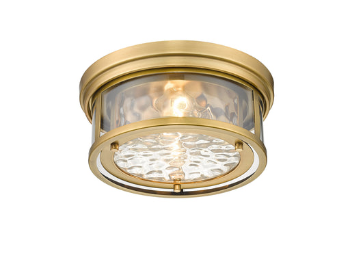 Flush Mount Z-Lite 493F2-RB Rubbed Brass Clarion 2 Light Flush Mount Z-Lite