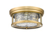 Flush Mount Z-Lite 493F2-RB Rubbed Brass Clarion 2 Light Flush Mount Z-Lite
