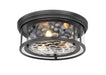 Flush Mount Z-Lite 493F3-MB Matte Black Clarion 3 Light Flush Mount Z-Lite
