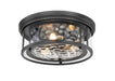 Flush Mount Z-Lite 493F3-MB Matte Black Clarion 3 Light Flush Mount Z-Lite