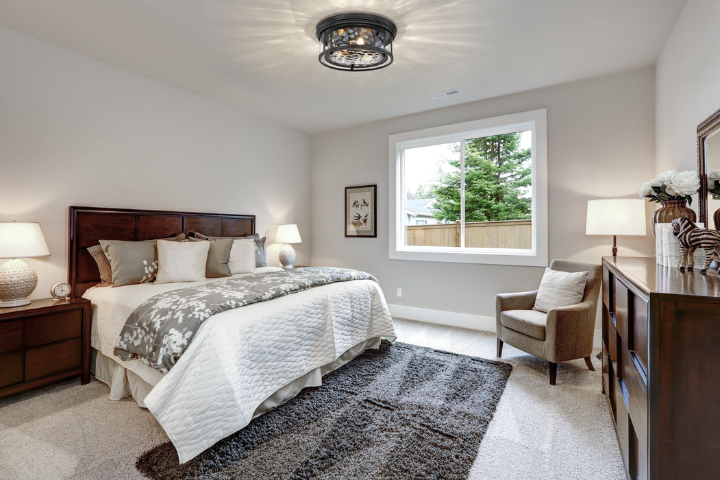 Flush Mount Z-Lite 493F3-MB Matte Black Clarion 3 Light Flush Mount Z-Lite