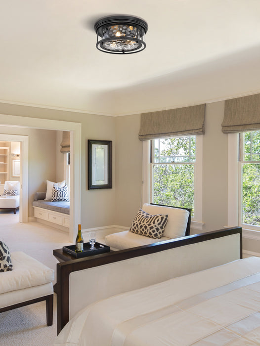 Flush Mount Z-Lite 493F3-MB Matte Black Clarion 3 Light Flush Mount Z-Lite