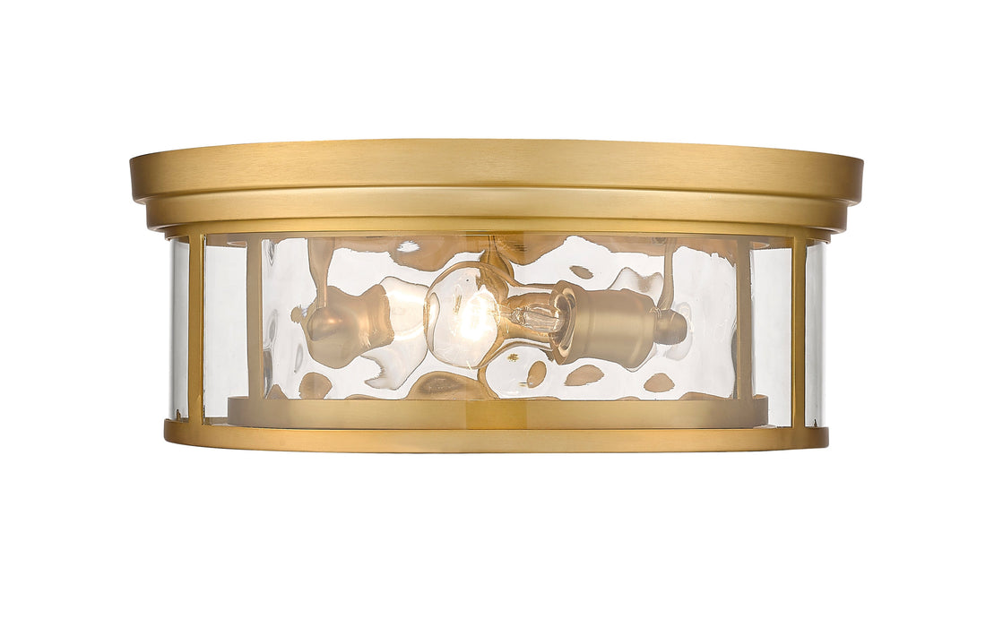 Flush Mount Z-Lite 493F3-OBR Olde Brass Clarion 3 Light Flush Mount Z-Lite
