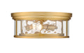 Flush Mount Z-Lite 493F3-OBR Olde Brass Clarion 3 Light Flush Mount Z-Lite