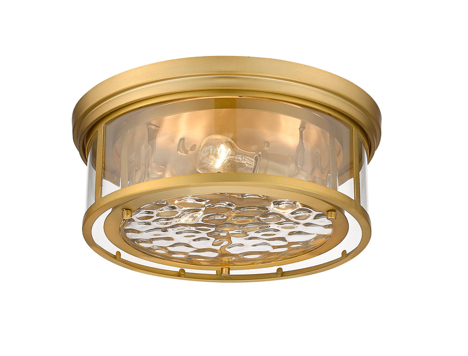 Flush Mount Z-Lite 493F3-OBR Olde Brass Clarion 3 Light Flush Mount Z-Lite