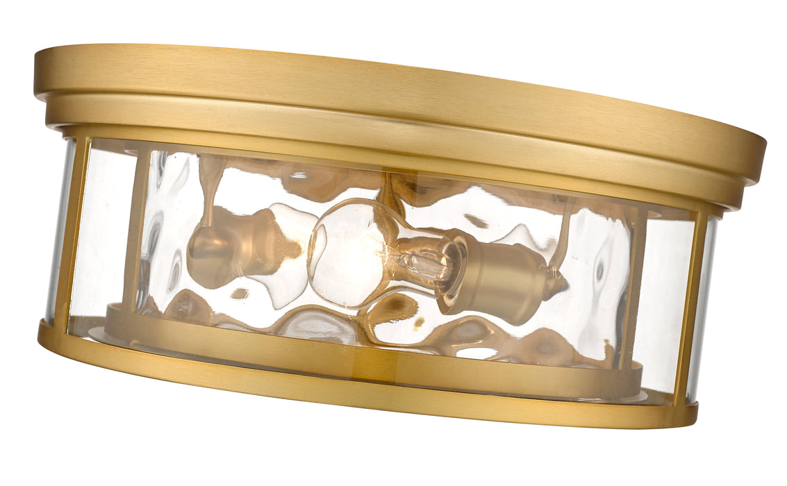 Flush Mount Z-Lite 493F3-OBR Olde Brass Clarion 3 Light Flush Mount Z-Lite