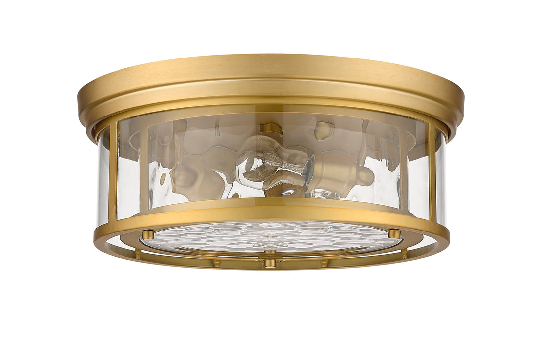 Flush Mount Z-Lite 493F3-OBR Olde Brass Clarion 3 Light Flush Mount Z-Lite