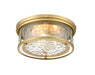 Flush Mount Z-Lite 493F3-RB Rubbed Brass Clarion 3 Light Flush Mount Z-Lite