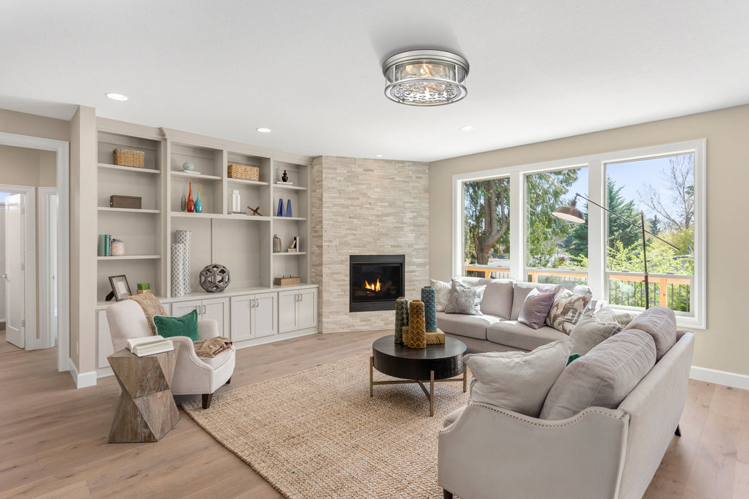 Flush Mount Z-Lite 493F4-BN Brushed Nickel Clarion 4 Light Flush Mount Z-Lite