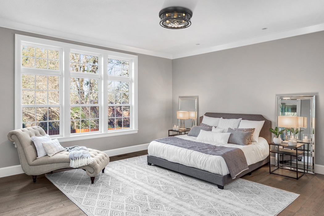 Flush Mount Z-Lite 493F4-MB Matte Black Clarion 4 Light Flush Mount Z-Lite