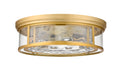 Flush Mount Z-Lite 493F4-OBR Olde Brass Clarion 4 Light Flush Mount Z-Lite