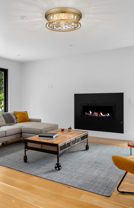 Flush Mount Z-Lite 493F4-OBR Olde Brass Clarion 4 Light Flush Mount Z-Lite