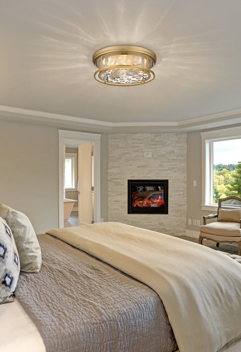 Flush Mount Z-Lite 493F4-OBR Olde Brass Clarion 4 Light Flush Mount Z-Lite