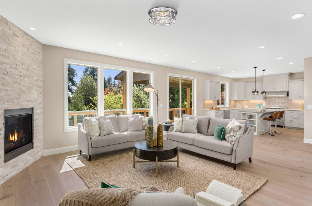 Flush Mount Z-Lite 493F4-PN Polished Nickel Clarion 4 Light Flush Mount Z-Lite