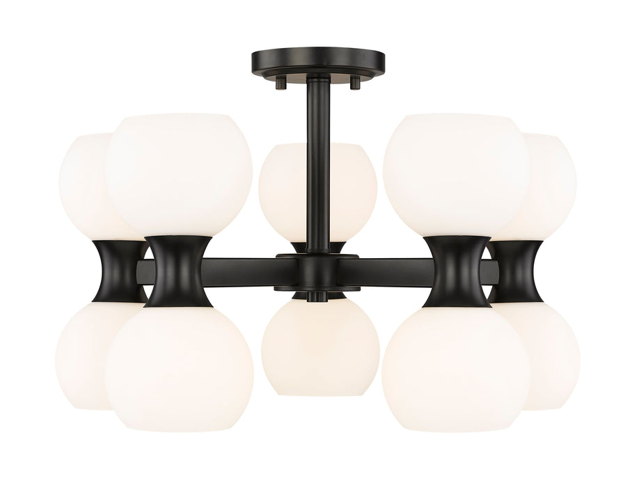 Semi Flush Mount Z-Lite 494-10SF-MB Matte Black Artemis 10 Light Semi Flush Mount Z-Lite