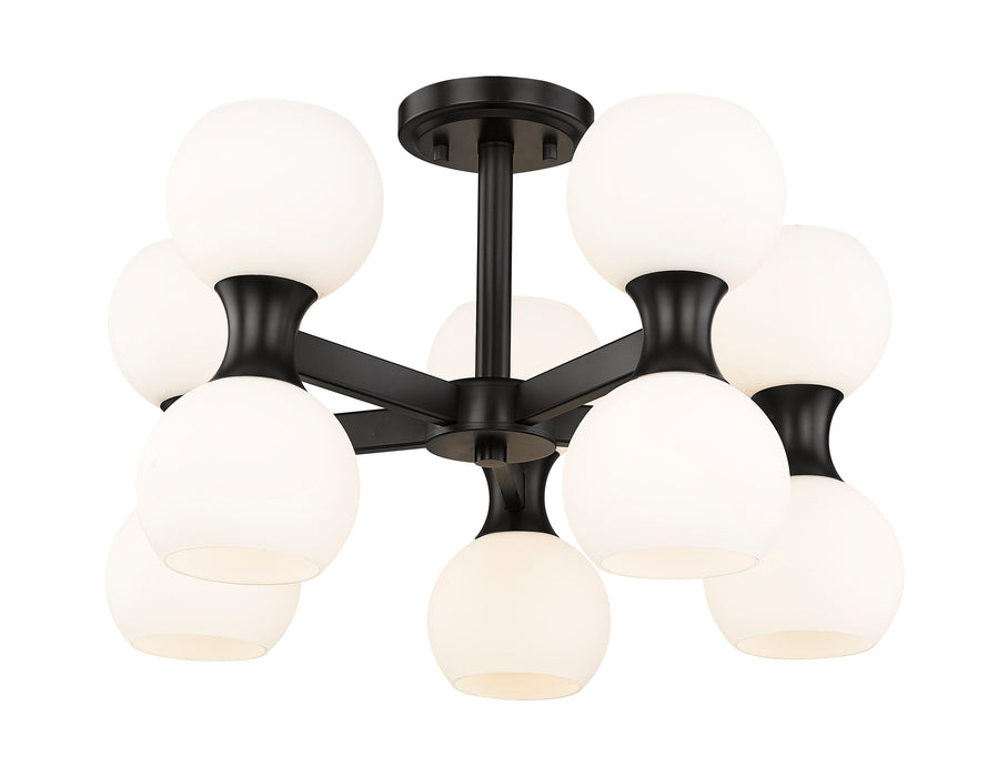 Semi Flush Mount Z-Lite 494-10SF-MB Matte Black Artemis 10 Light Semi Flush Mount Z-Lite