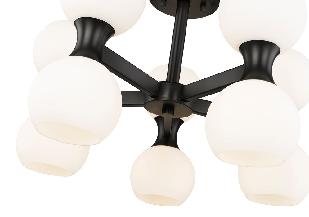 Semi Flush Mount Z-Lite 494-10SF-MB Matte Black Artemis 10 Light Semi Flush Mount Z-Lite