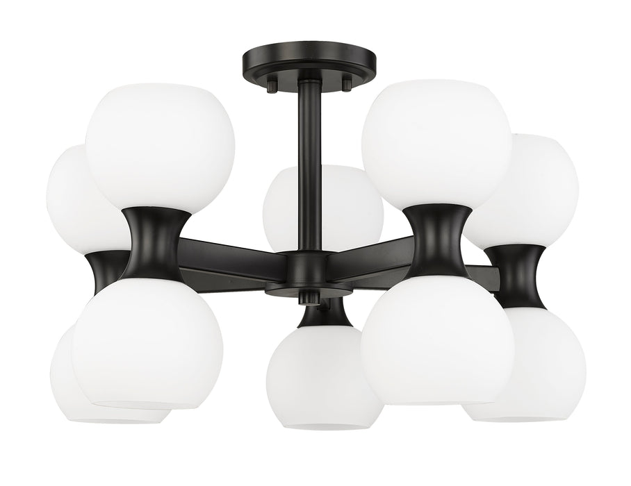 Semi Flush Mount Z-Lite 494-10SF-MB Matte Black Artemis 10 Light Semi Flush Mount Z-Lite