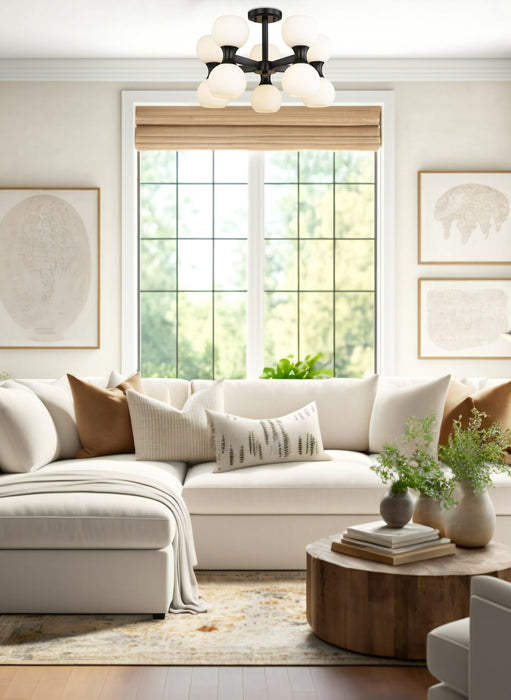 Semi Flush Mount Z-Lite 494-10SF-MB Matte Black Artemis 10 Light Semi Flush Mount Z-Lite