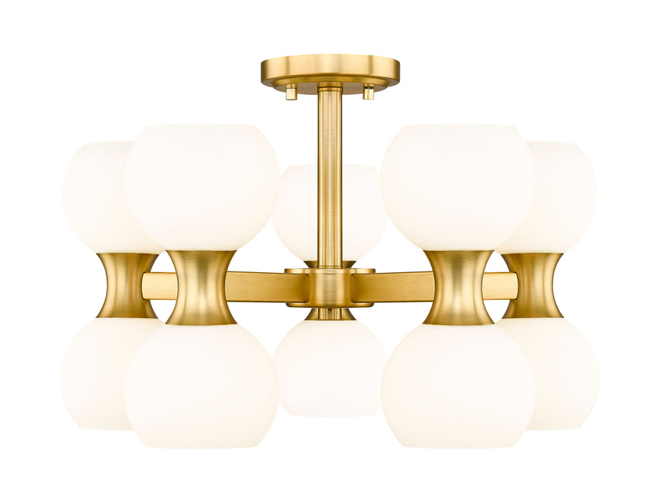 Semi Flush Mount Z-Lite 494-10SF-MGLD Modern Gold Artemis 10 Light Semi Flush Mount Z-Lite