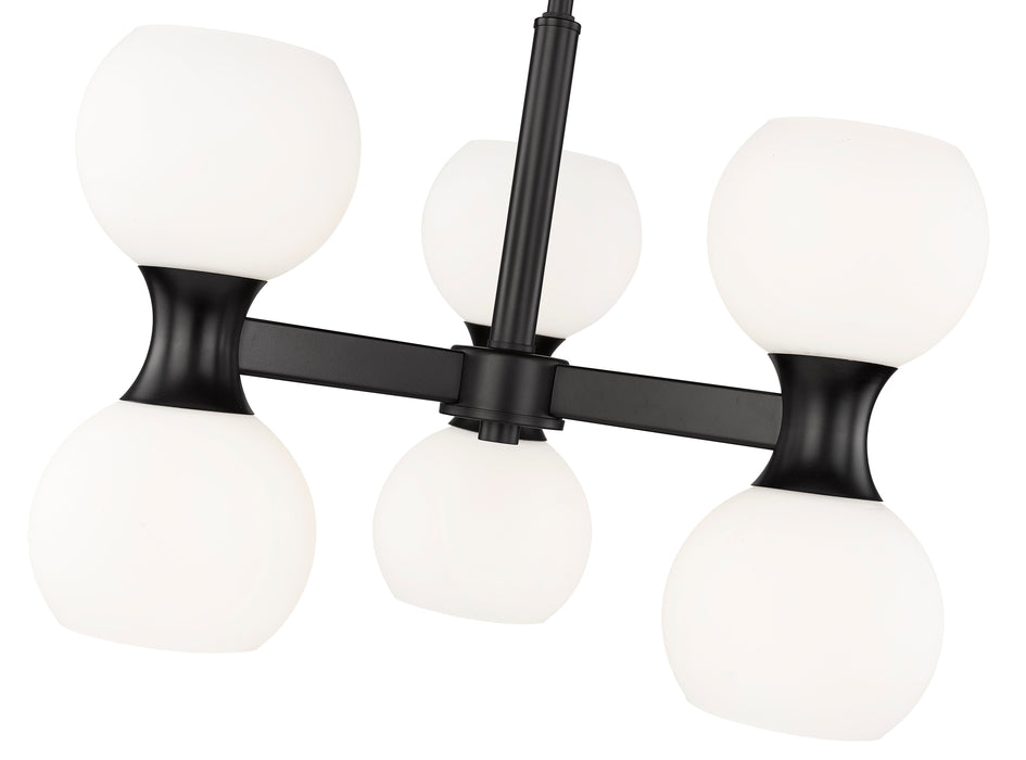 Chandelier Z-Lite 494-6MB Matte Black Artemis 6 Light Chandelier Z-Lite