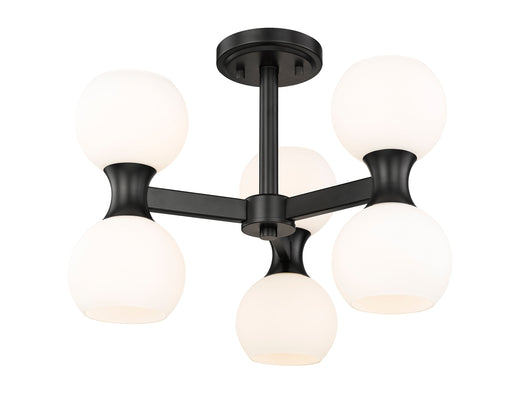 Semi Flush Mount Z-Lite 494-6SF-MB Matte Black Artemis 6 Light Semi Flush Mount Z-Lite