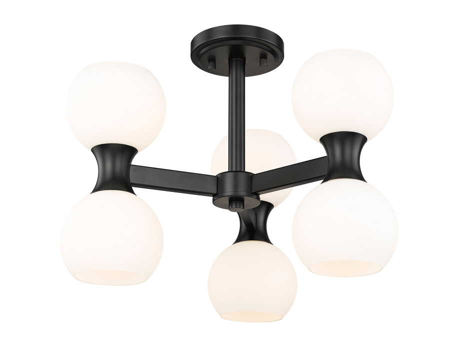 Semi Flush Mount Z-Lite 494-6SF-MB Matte Black Artemis 6 Light Semi Flush Mount Z-Lite