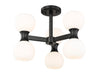 Semi Flush Mount Z-Lite 494-6SF-MB Matte Black Artemis 6 Light Semi Flush Mount Z-Lite
