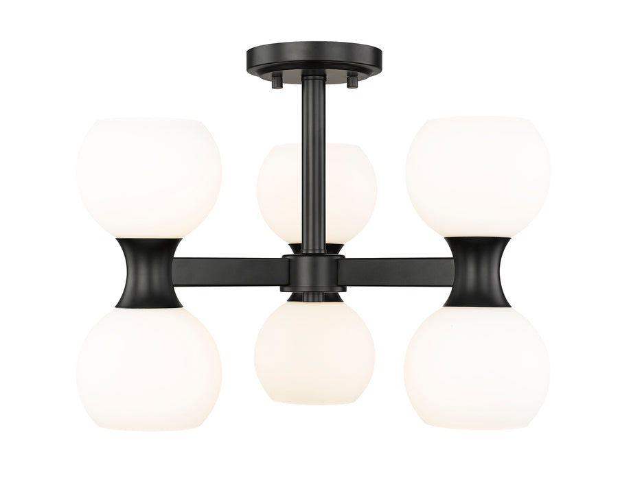 Semi Flush Mount Z-Lite 494-6SF-MB Matte Black Artemis 6 Light Semi Flush Mount Z-Lite