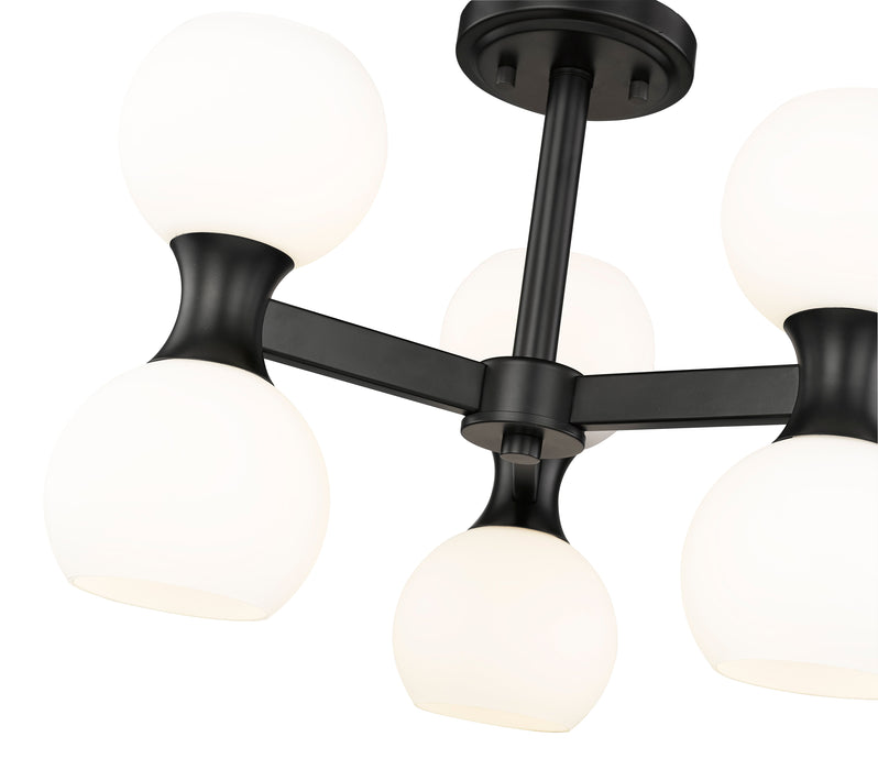Semi Flush Mount Z-Lite 494-6SF-MB Matte Black Artemis 6 Light Semi Flush Mount Z-Lite