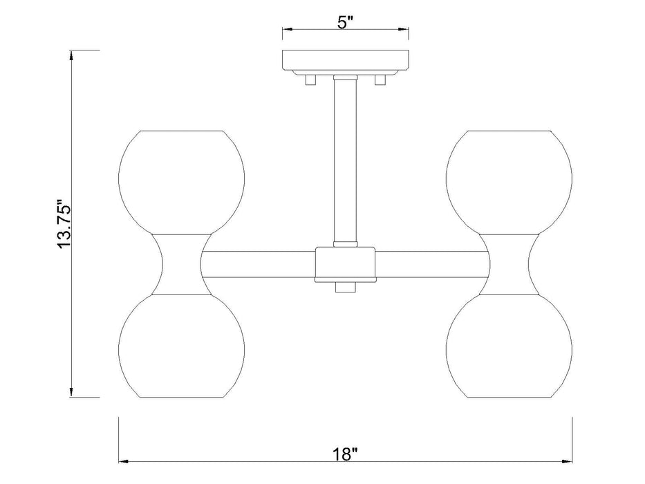 Semi Flush Mount Z-Lite 494-6SF-MB Matte Black Artemis 6 Light Semi Flush Mount Z-Lite